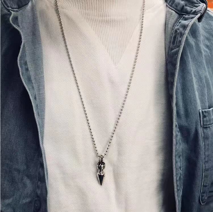 Chrome Hearts Silver Spike Pendant Necklace-CX030